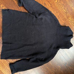 Black Chunky Horizontal Ribbed Sweater